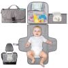 Best Selling Portable Diaper Changing Pad For Newborn Baby Diaper Changing Pad With Smart Wipe Pouch - Waterproof Travel Changing Kit - grey