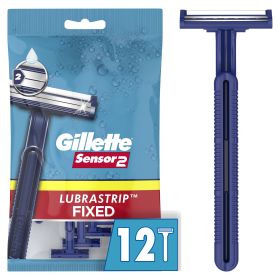 Gillette Sensor2 Fixed Head Men's Disposable Razors;  12 Count - Gillette