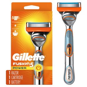 Gillette Fusion5 Power Men's Razor Handle;  1 Blade Refill - Gillette