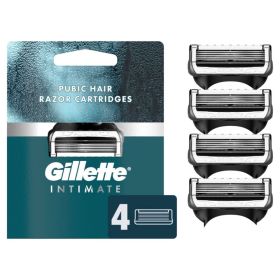 Gillette Intimate Groin Razor Cartridges;  4 Razor Blade Refills - Gillette