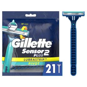 Gillette Sensor2 Plus Pivot Men's Disposable Razor;  21 Razors - Gillette