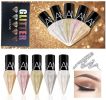 5PCS Diamond Shiny Eye Liners Eyeshadow Waterproof Glitter Sequins Eyeliner Eye Shadow - multicolor